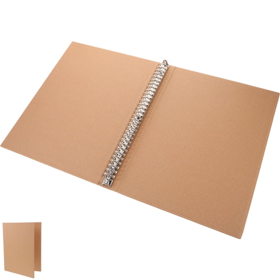 OUNONA Kraft Paper A4 Binder Cover in Chocolate Color for Secure Storage and Home Use