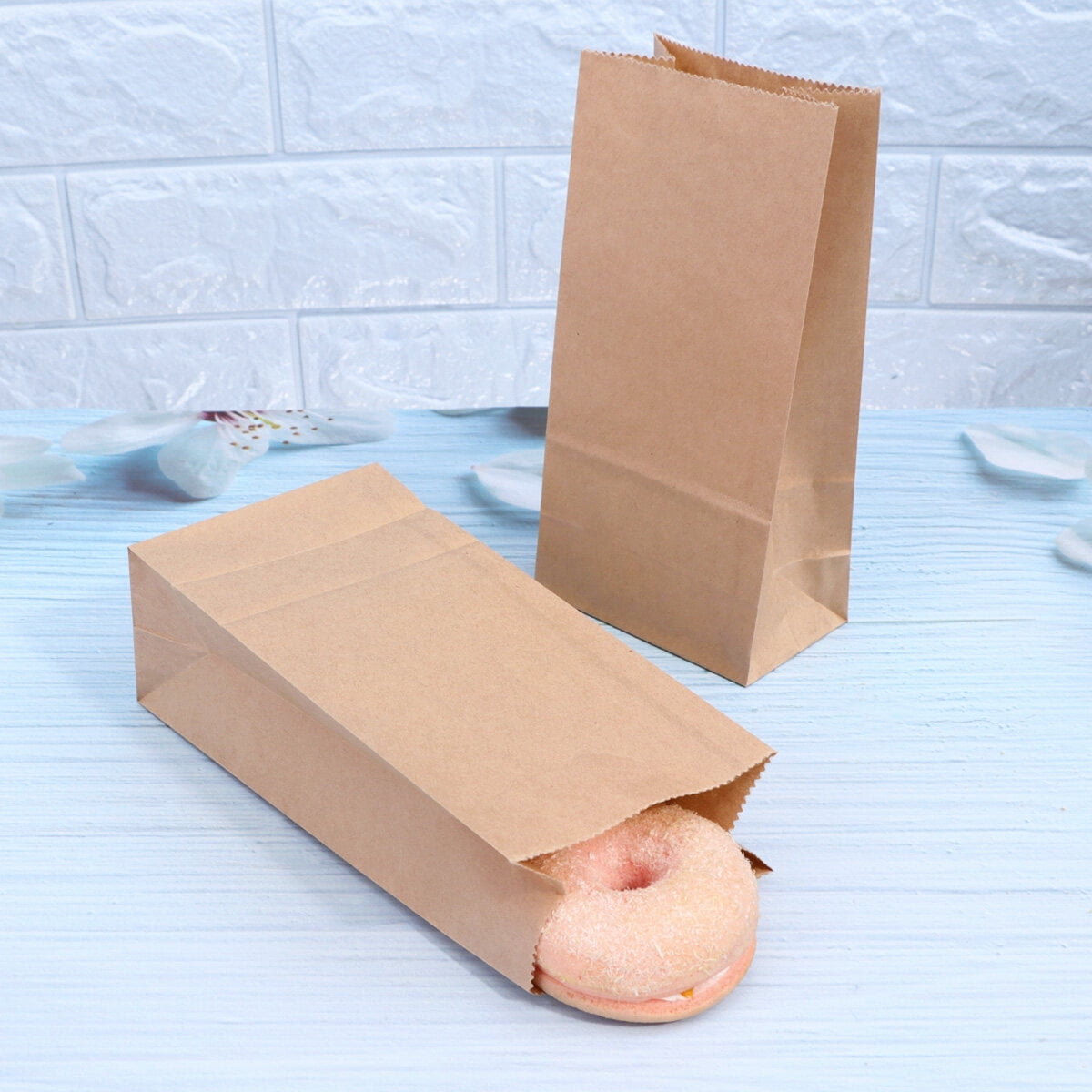 50 PCS Brown Paper Bags Small- 9x5.5x17 CM For Snack, Birthday