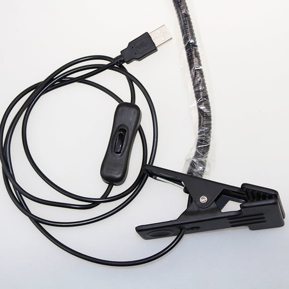 OUNONA LED Reading Light with Strong Clip Flexible Neck Black for Workbench and Desk