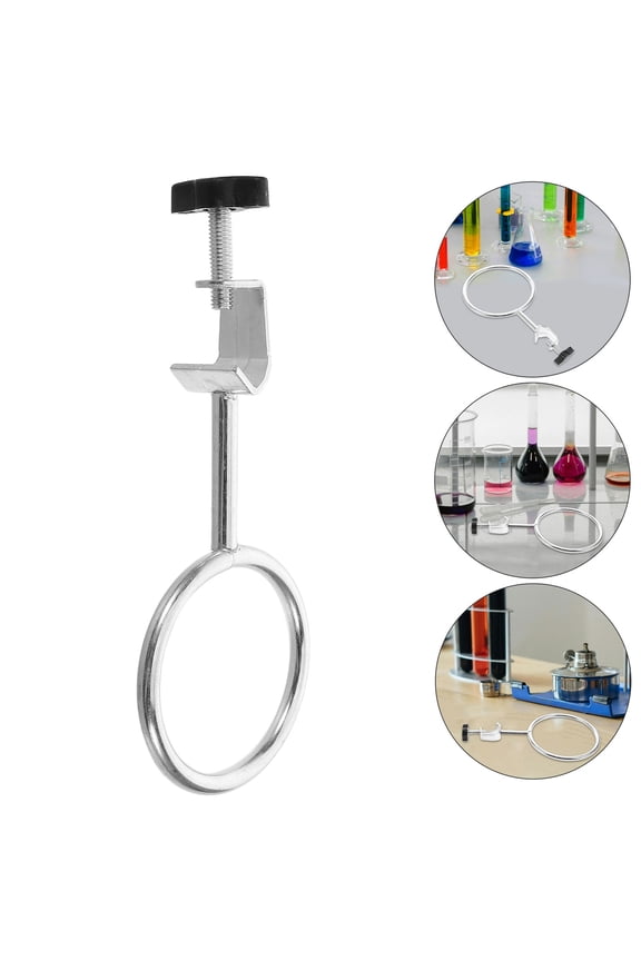 Laboratory Stand with Support Ring Clamp for Chemistry Experiments Test Tubes Flask Silver Iron