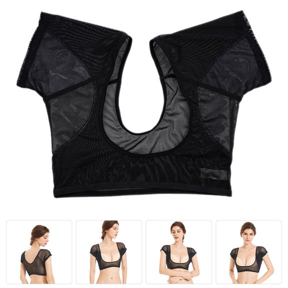OUNONA Ladies Black Sweat Proof Vest with Breathable Mesh for Running Yoga and Sports