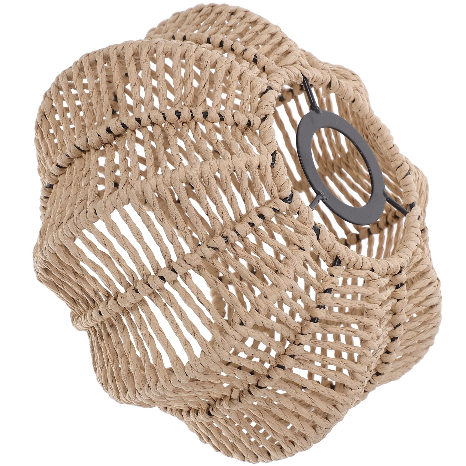 OUNONA Lampshade Boho Ceiling Light Shade Handwoven Paper Rope Pendant ...