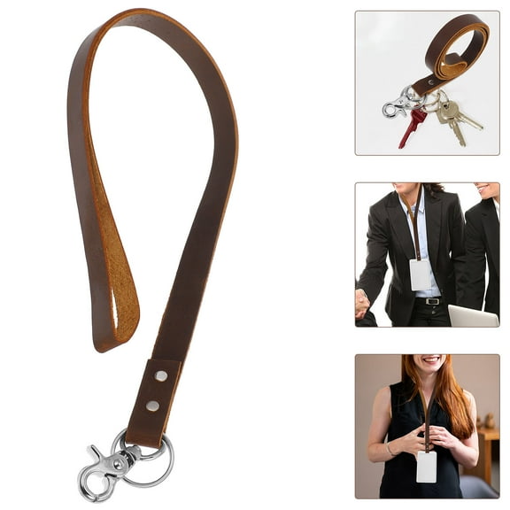 OUNONA Lanyard Strings Rope Neck Strap Flat Lanyards for ID Badges Name Tag with Metal Clip Badge Lanyard