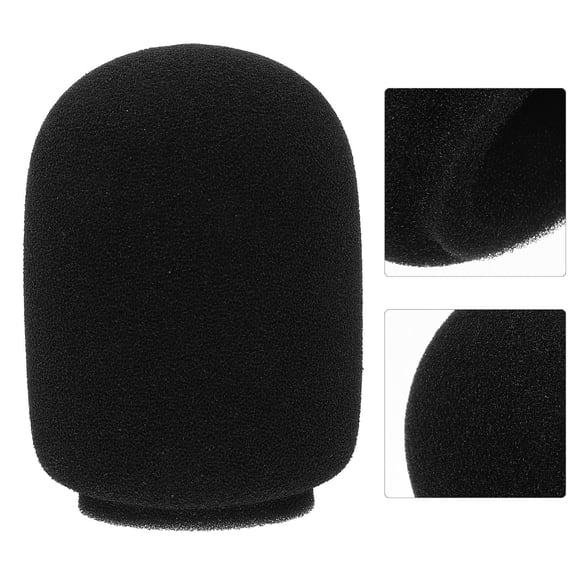 OUNONA Black Lapel Microphone Windshield Cover 12x8x8cm Noise Reduction Screen for Clear Audio Recording