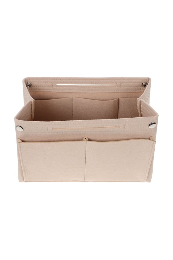 Felt Purse Organizer Handbag Insert Liner Shaper Bag Interior Insert Accessories For Bucket Makeup Bag Beige
