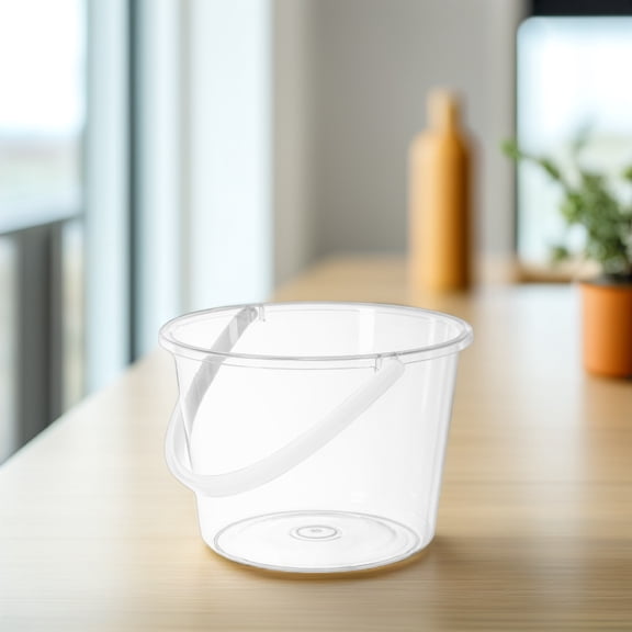 OUNONA 1Set Multipurpose Transparent Water Bucket with Handle Reusable for Home