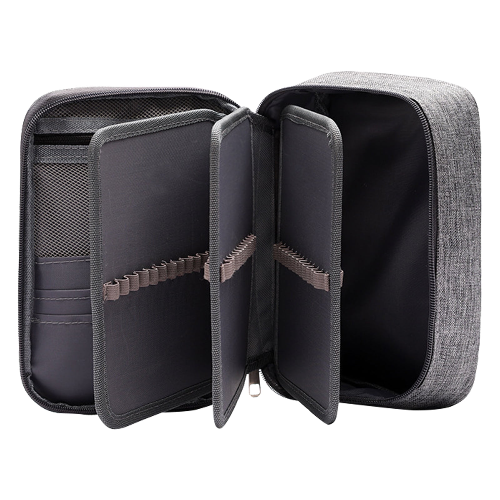 OUNONA Large Grey Pencil Case with Zipper, 72-Slot Colored Pencil Holder for Art Supplies and Stationery Storage