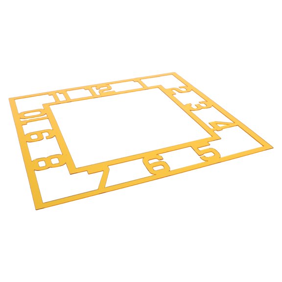 OUNONA Large Golden Mirror Wall Clock Sticker Easy Install Home Clock Decorative Wall Decal