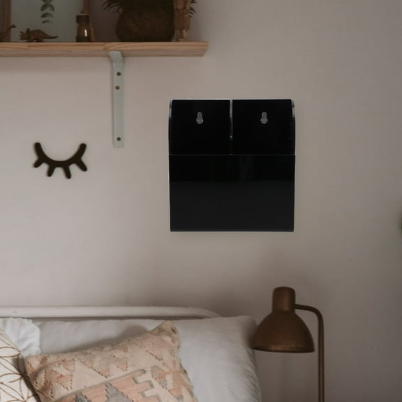 OUNONA Household Media Organizer Remote Controller Storage Box Acrylic Black 1Pack