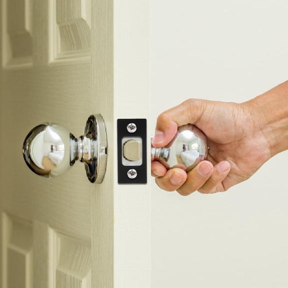 OUNONA Heavy Duty Latch Deadbolt Strike Plate with Large Tongue Buckle for Door Security and Lock Replacement