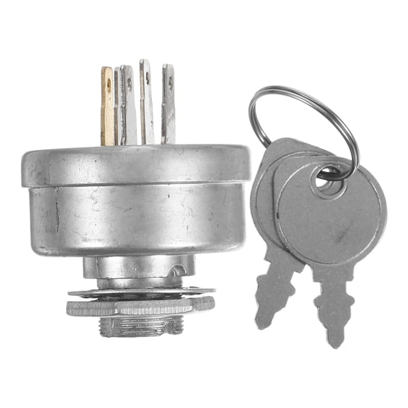 OUNONA Lawn Mower Ignition Switch with Key Easy to Install Secure Silver Starter Switch