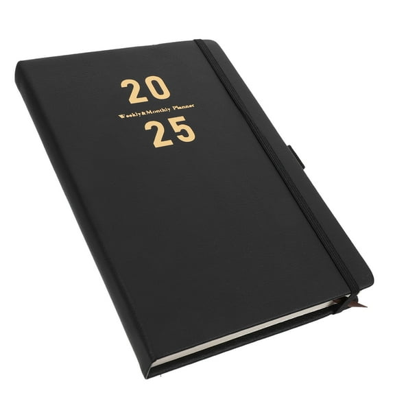 OUNONA Lead Agenda Book Work Dating 21.30X14.50X2.00CM Black