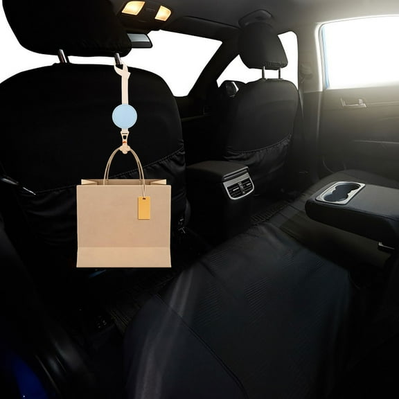 OUNONA Leathers Car Seats Headrests Hooks Universal Headrests Hanger Vehicle Backseat Hanger Car Interior Accessories For Handbags Purses Coats And Grocery Bags