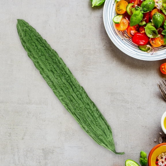 OUNONA Lifelike PU Green Bitter Melon Vegetable Model Decorative Prop for Table Centerpieces and Photo Display