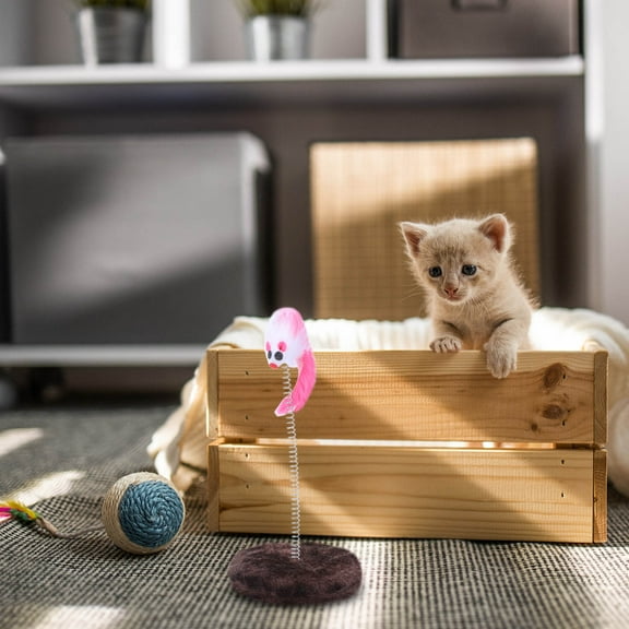 OUNONA Plush Cat Tumbler with Durable Design and Automatic Rebound for Energetic Indoor Cats