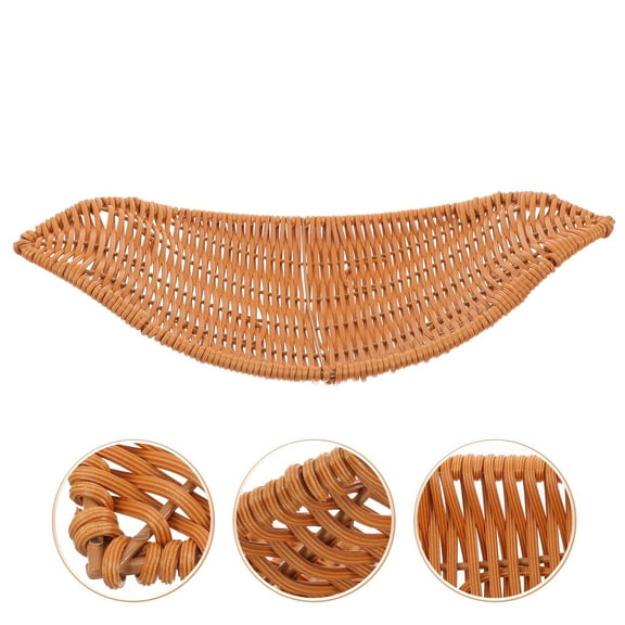 OUNONA Light Brown Imitation Rattan Basket for Home Use Multifunctional and Storage .5 x 5.5 x 4 inches