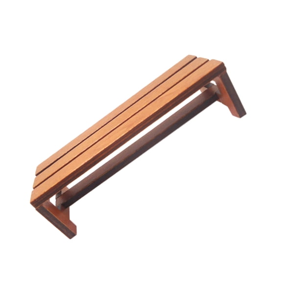 OUNONA Miniature Model Mini House Bench Wood Furniture Models 1Set