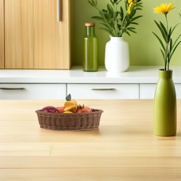 OUNONA Light Brown Woven Organizer for Wardrobe and Bathroom Storage