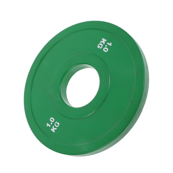 OUNONA Light Green 1Kg Rubber Plates for Barbell Weight Lifting with Accurate Calibration and Quiet Use
