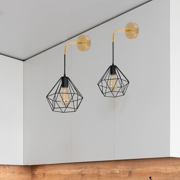 OUNONA Golden Metal Wall Lamp Stand High Stability Easy Install 1Set