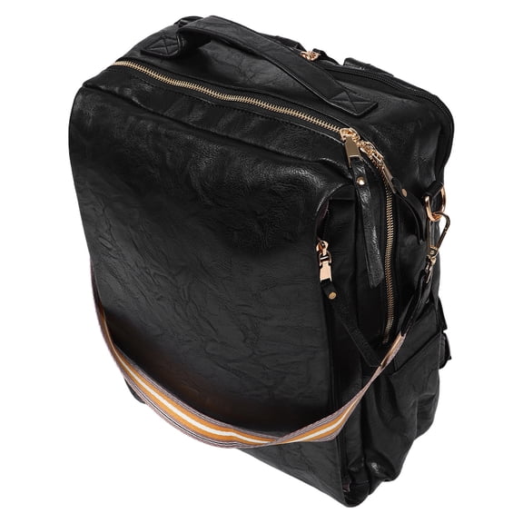 OUNONA Lightweight Black Computer Backpack for Men with Comfortable Shoulder Straps and Efficient Storage