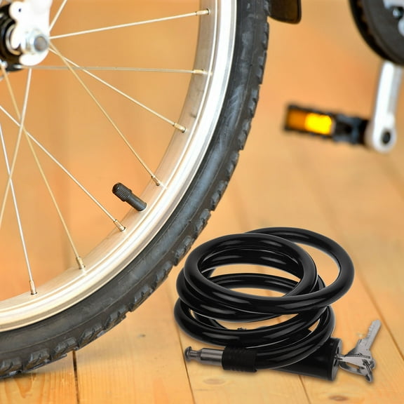 OUNONA Lock for Bike Bicycle Chain Lock Security Protection Metal Black 1 Set for Cyclists and Motorbike Riders