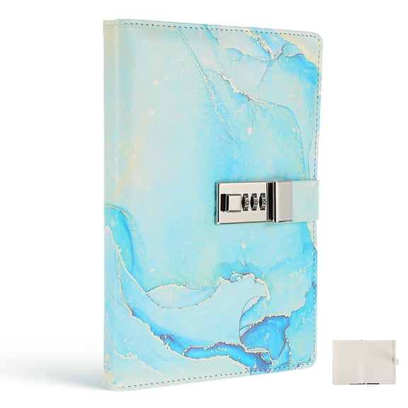 OUNONA Locking Journal for Students and Office Use, Secure A5 Notebook with Lock, College Ruled Writing Journal and Travel Notepad