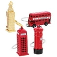 thumbnail image 1 of OUNONA London Souvenirs Keychain Set with Bus and Postbox Alloy Multi Color for Decoration, 1 of 8