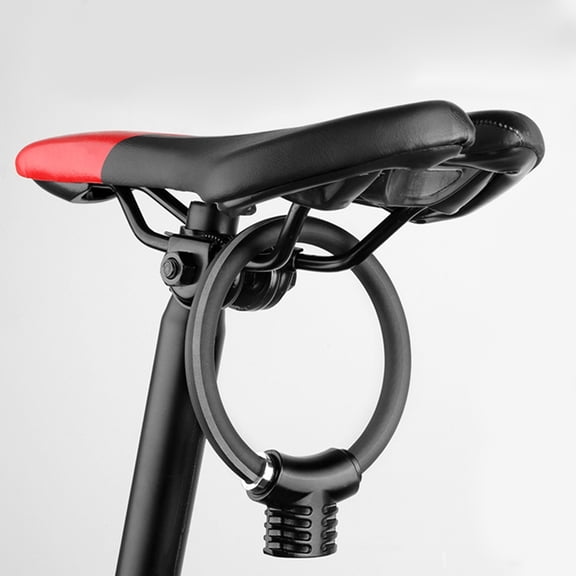 OUNONA Long Bike Lock Anti-theft Ring Lock Bike Security Lock 14X11X3.4CM Black