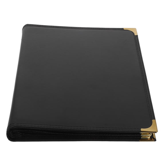 OUNONA Loose-leaf PVC Menu Sleeve 32.00X25.00X3.70CM Black