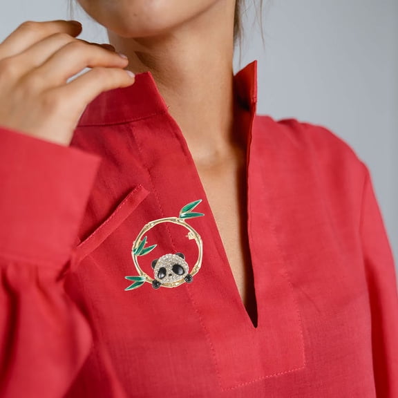 OUNONA Lovely Panda Brooch Pin Multicolor Creative Animal Badge for Lapel and Bags