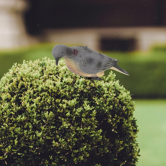 OUNONA Realistic Grey Statue Outdoor Garden Decor Figurine 1 Piece Lovely Bird Sculpture