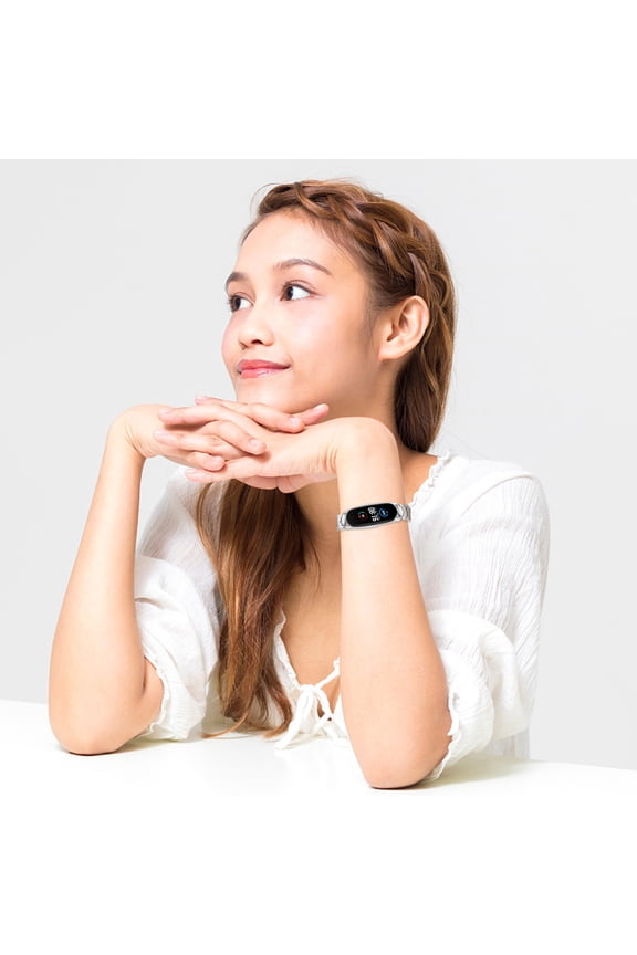 Premium Metal Replacement Wristband for Smart Bands with Anti-Fall Buckle and Stylish Design