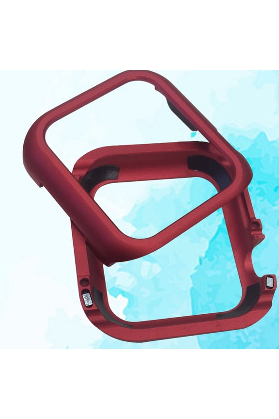 Smartwatch Case Aluminum Metal Bumper Cover Red 1Set 1.6x1.8x0.4In
