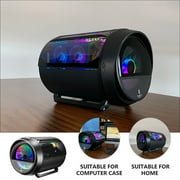 OUNONA Black Gaming PC Case with Transparent Side Window, Compact Size, 1.2mm Steel Frame for Desktop Build