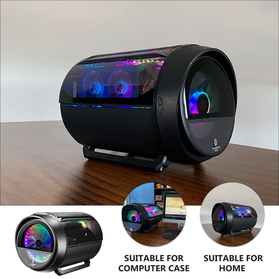 OUNONA MATX Computer Case with Transparent Side for Gaming Use in Black Material, Compact Design 1.2mm Steel