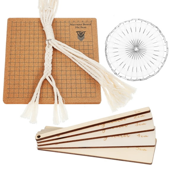 OUNONA  Macrame Cork Board Punch Needle Coaster Kit Trendy Vest Work