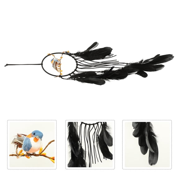 FOLOYORI Black Macrame Wall Hanging Dream Catcher Pendant for Home Decor Compact and Lightweight 30.0 x 22.0 cm
