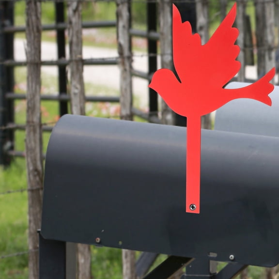 OUNONA Mailbox Flag Bird Shape Mailbox Sign Decoration Metal Sign Mailbox Bird Decor
