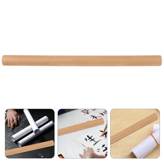 OUNONA Poster Tube for Storage Light Yellow Kraft Mailing Tube Protecting Artwork and Documents