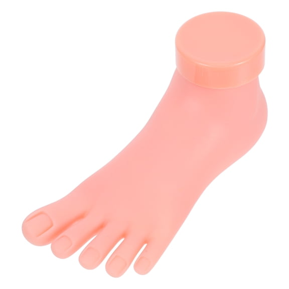 OUNONA Practice Fake Foot Model Nail Manicure Practice Tool Khaki Vinyl 1Pcs