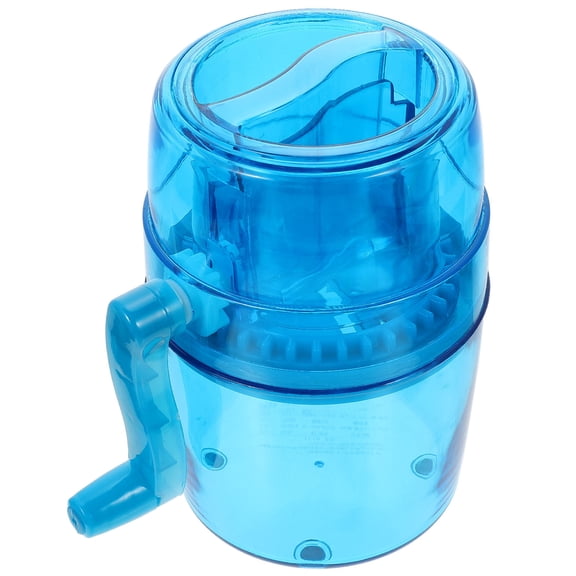 OUNONA Manual Ice Shaver Blue Hand Crank Ice Crusher for Kitchen and Cool Refreshments
