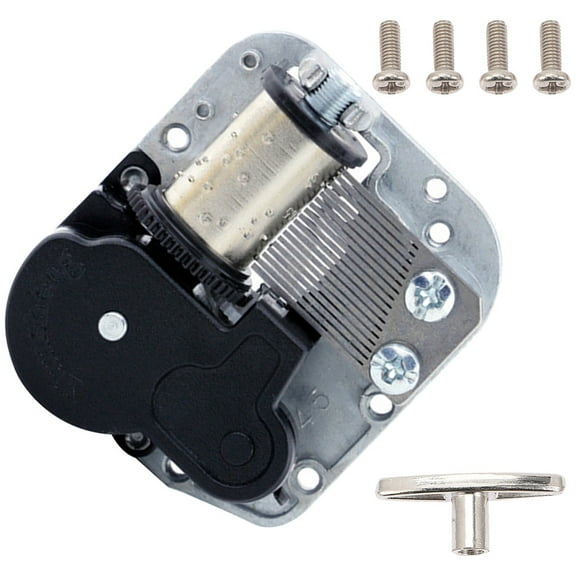 OUNONA Compact Silver Music Box Mechanism, Iron and ABS, for DIY Projects