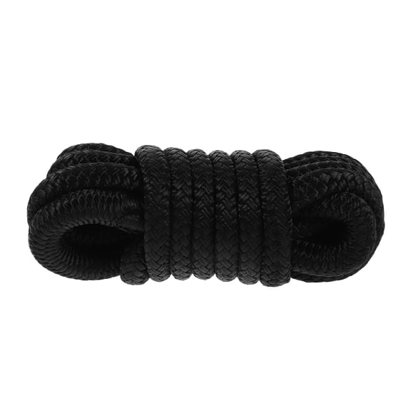 OUNONA Marine Dock Rope Black Nylon Durable Weather Resistant Boat Bumper Line