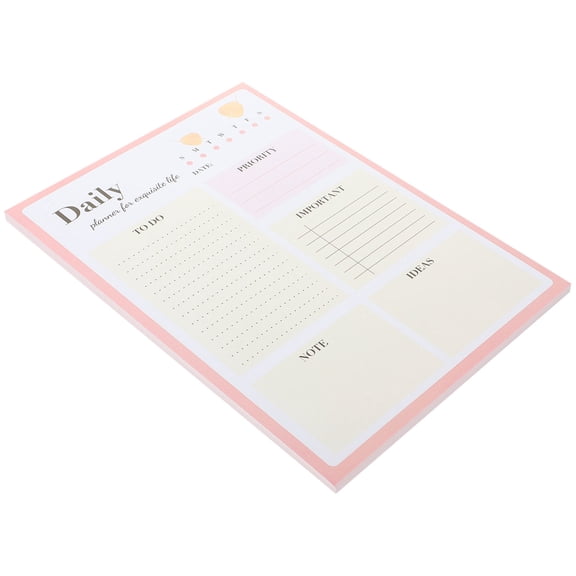 WEAVILUX Desk To Do Notepad Notepad Paper Pink Daily Planner Simple Design 1Pack 8.45X6.17X0.39in