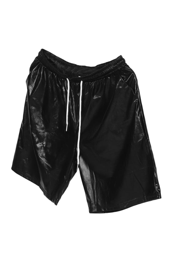Men Disco Costume Outfit Metallic Shiny Shorts Black Pants For Rave Parties Disco Party Outfit For Men Dance Parties Nightclub Events