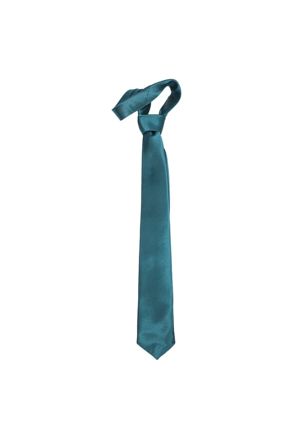 Men's Skinny Neck Tie Dark Green Polyester Tie for Christmas St. Patrick's Day Holiday