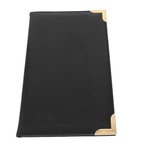 OUNONA Black Restaurant Menu Binder Organizer with Hard Inner Support and Secure Protective Menu Holder Covers for Home Use