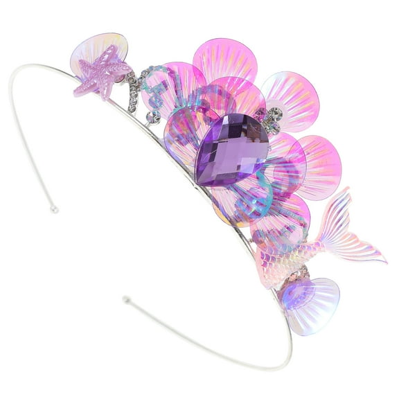 OUNONA Mermaid Crown Cake Decorations Girl Headbands Hair Accessories for Girls Toddler