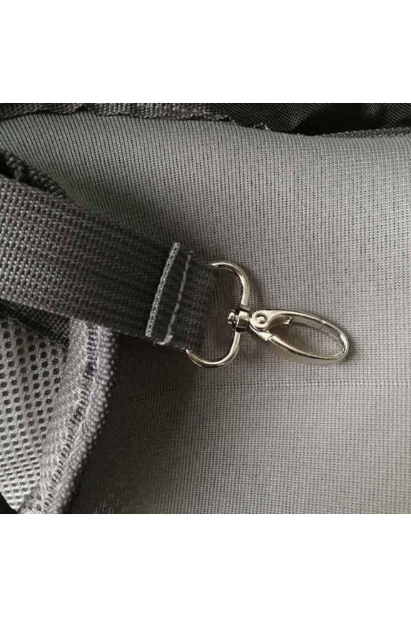 Mesh Pet Carrier Sling Bag in Black with Extendable Buckle Strap for Secure Outdoor Use